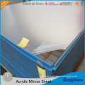 PE film protected green extruded acrylic mirror sheet ,super thin mirror sheet